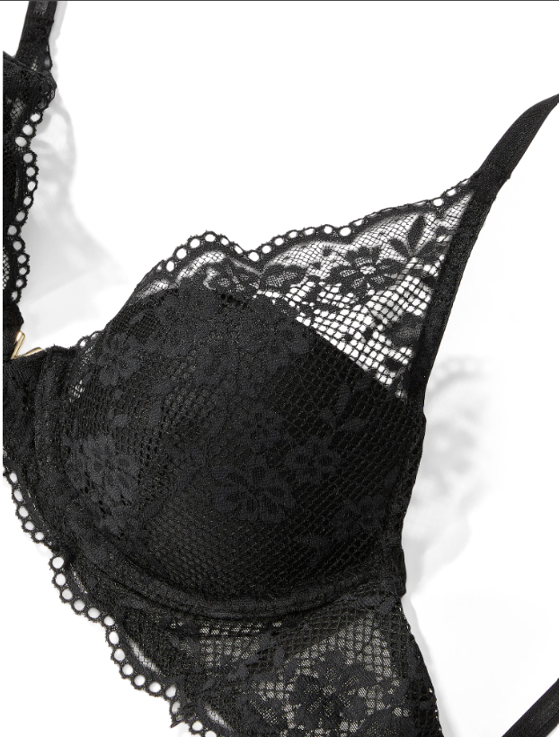 DUMMY - Brasier Victoria Secret  Escote Profundo  Forro Ligero Love Cloud Encaje negro  - 34 C